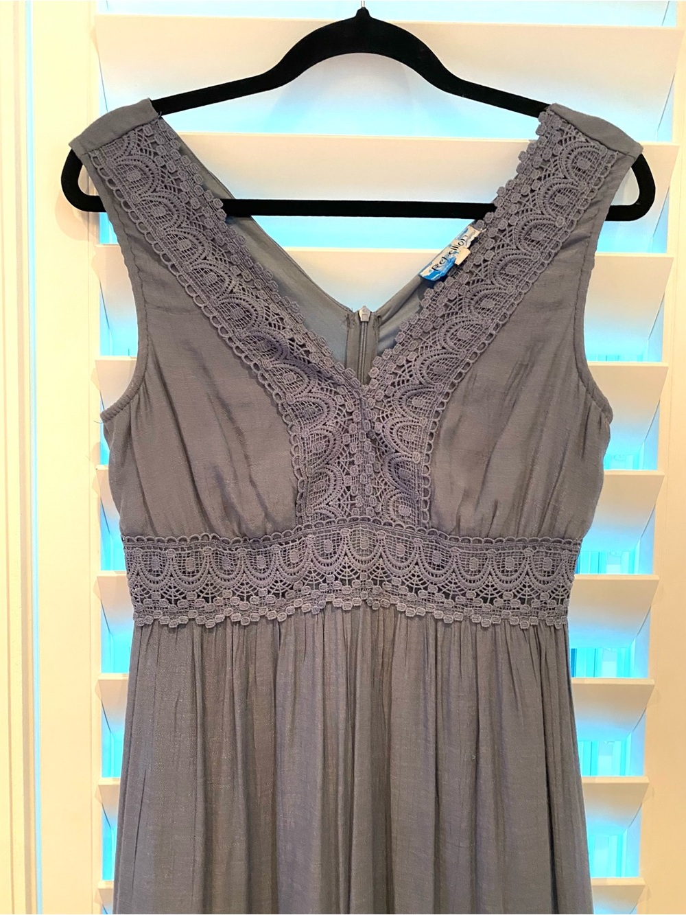 Rebellion Sleeveless V-Neck Maxi Dress in Dusty Gray